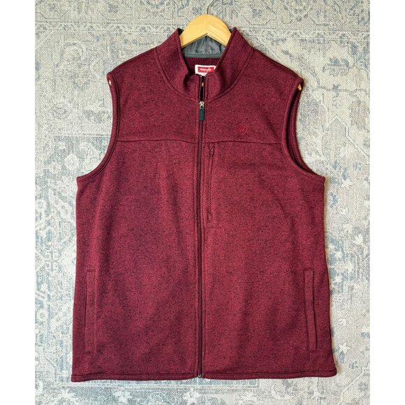 Wrangler Men's Full Zip Fleece Vest XLT Pockets Workwear Outdoors - Picture 1 of 9